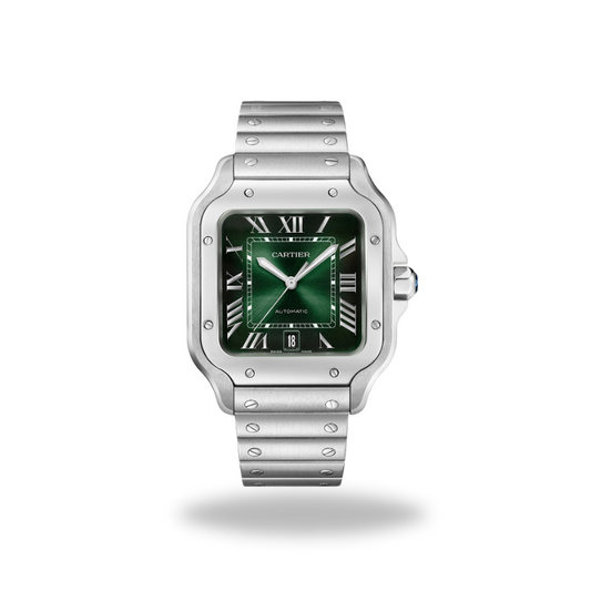 Cartier Santos fond vert